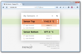 Papago 2TC_ETH - Ethernet Type K Thermocouple Thermometer with Web Server, SNMP ,email