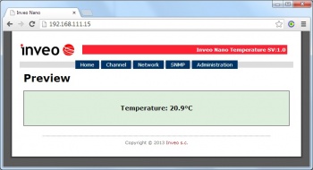 NANO_TEMP - Ethernet Temperature Sensor with Web, Modbus TCP, SNMP