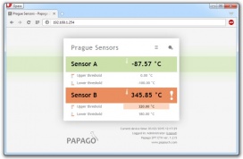 Papago PGO_2PT_W - Wifi PT100/PT1000 Thermometer with Web Server, SNMP ,email