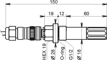 T3111P Temperature and Humidity probe for Compressed Air systems - 4-20mA output