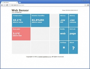 T3610 - Ethernet Temperature and Humidity Alarm unit with LCD and POE