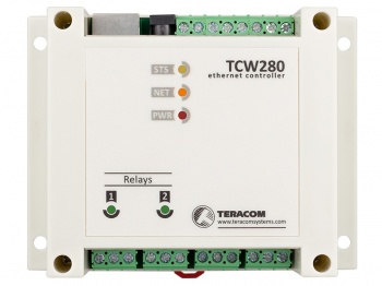 TCW280 - Ethernet Analogue output module, 2 relays, 4 digital out, 2 analogue