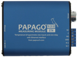 Papago TH2DIDO - Ethernet 2-Channel Temperature, Humidity Alarm with 2 Digtal In,  Relay Out