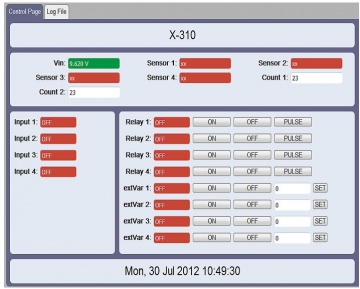 X-310S-I Four Channel Ethernet Digital IO with Calender Scheduling, Web, SNMP, Modbus