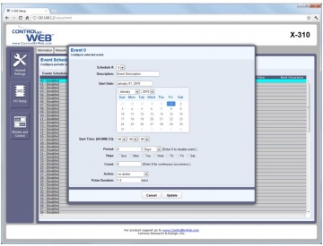 X-310S-I Four Channel Ethernet Digital IO with Calender Scheduling, Web, SNMP, Modbus